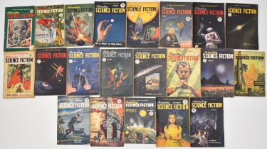 Twenty one issues of Astounding Science Fiction magazine mostly late 1940's early 50's, contributors