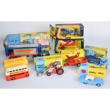 Eight vintage Dinky and Corgi diecast model cars to include Ford Thunderbird 214, ERF Model 44G