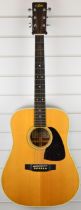 Aria LW-18 acoustic guitar with faux ivory decoration, serial no. 07081, made in Japan, in hard