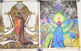 Two 1960s psychedelic / pop art posters Libra and Sagittarius by Funky Features, 75 x 55cm, unframed