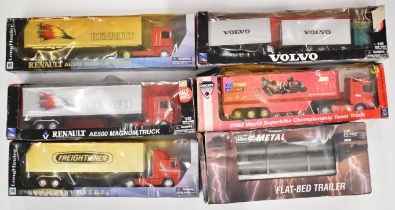 Five New Ray 1:32 scale diecast model haulage vehicles together with a Revell Metal 1:24 scale
