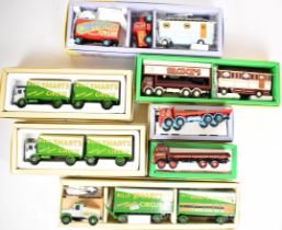Seven Corgi diecast model circus and showman's vehicles to include ERF 8 Wheel Rigid Truck 97957 and