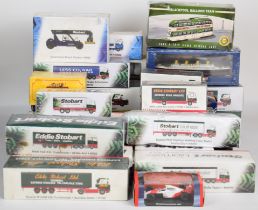 A collection diecast model cars, trucks and lorries, mostly Atlas Editions Eddie Stobart, all in