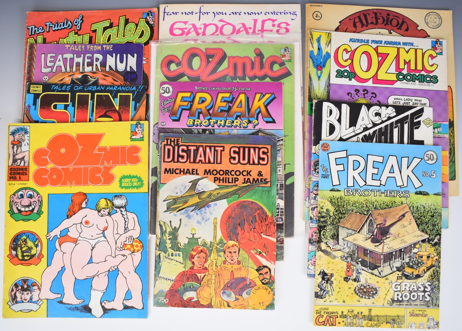 1960s/70s pop anti establishment counterculture  adult comics and magazines comprising Gandalf's