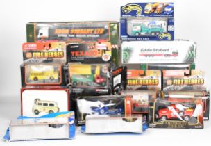 Eighteen diecast model haulage and emergency service vehicles to include Corgi Fire Heroes, Eddie