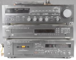 Yamaha Hi-Fi separates comprising CDX-530E CD player, KX-250 cassette deck and RX-330 stereo