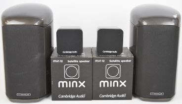 A pair of Cambridge Audio Minx Min 12 satellite speakers, in original boxes and a pair of Mission