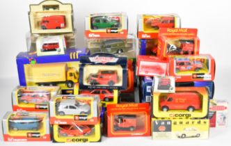 A collection of Corgi, Oxford, Burago and similar diecast model cars, trucks etc, to include Royal