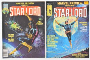 Two Marvel Preview Star-Lord comic books to include issue #4 (1976) 1st appearance.