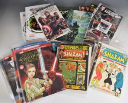 A collection of Marvel and DC comic books and graphic novels to include Star Wars, Shazam!, The