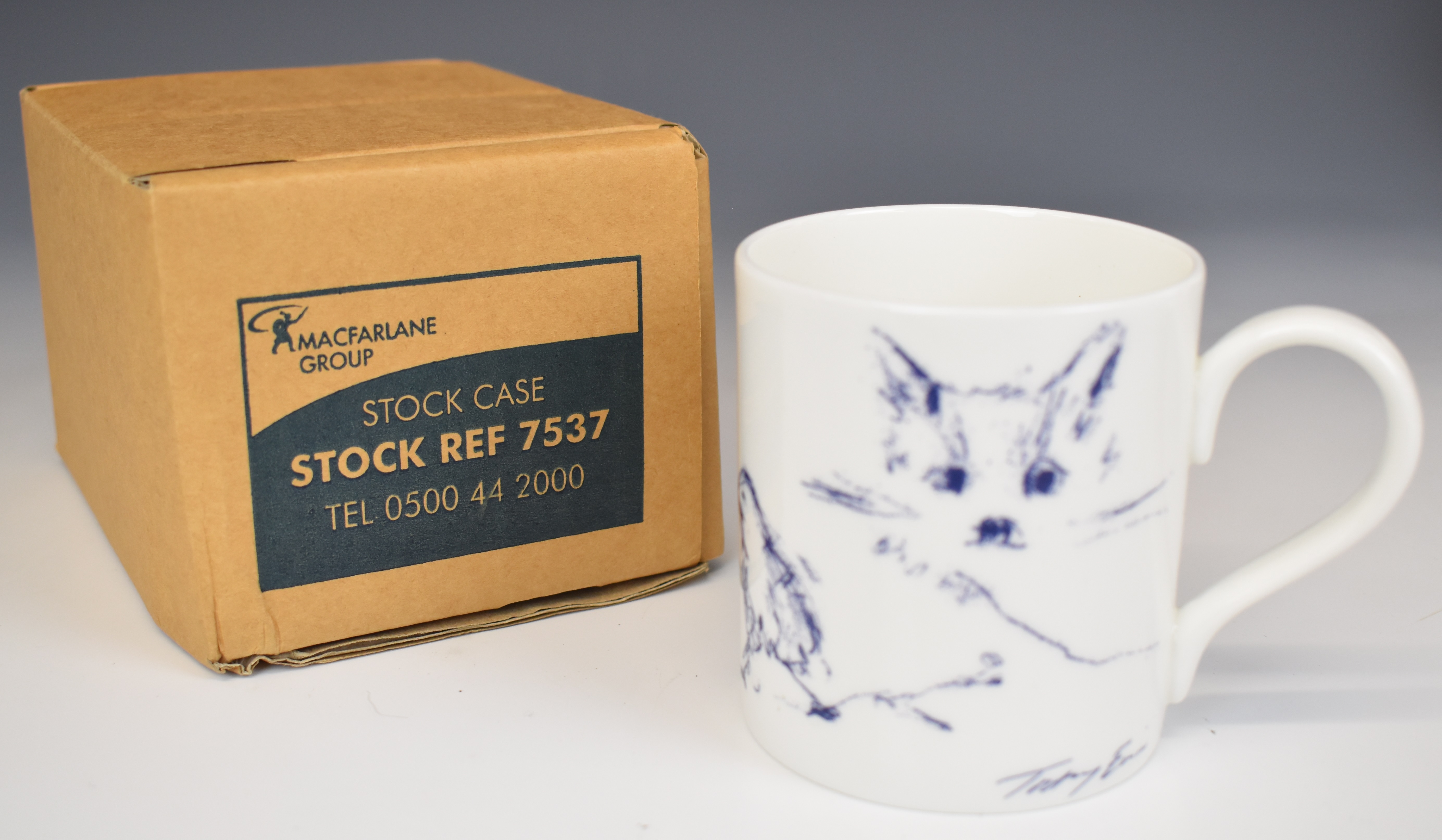 Modern Art Damien Hirst Requiem porcelain plate and two boxed Anamorphic cups and saucers, signed - Image 5 of 8