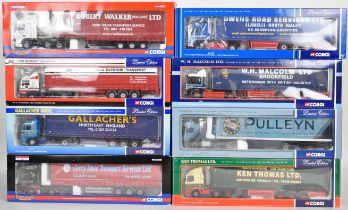 Eight Corgi Limited Edition Collectibles 1:50 scale diecast model haulage vehicles to include MAN
