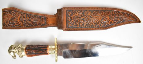 William Rodgers 'Bowie' knife inscription to 25cm blade, 'The United States, the land of the free