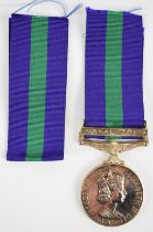 Royal Air Force General Service Medal with Canal Zone clasp, named to LAC E J Souster (2481452) RAF,