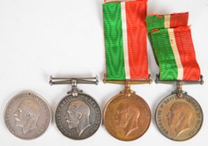 Four British Army WW1 medals comprising War Medal named to 72037 A R Hicks, Royal Navy, War Medal