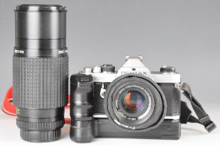 Pentax MX 35mm SLR camera with MX winder and 1:1.7 50mm and 1:4 70-210mm lenses