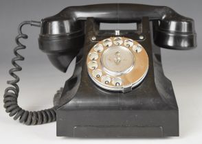 Vintage black Bakelite telephone, model 330F