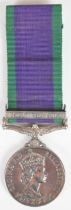 Royal Navy Queen Elizabeth II General Service Medal 1962-2007 with clasp for Malaya Peninsular named