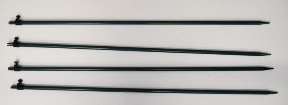 A set of four shooting hide poles, unused in original packaging.