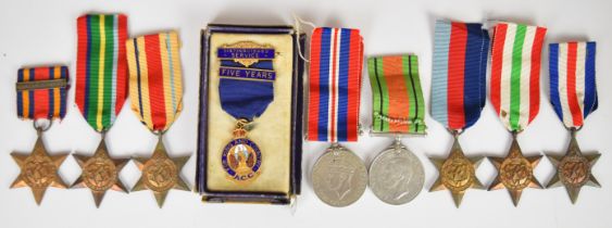 Eight WW2 medals comprising 1939/1945 Star, France & Germany Star, Africa Star, Italy Star, Burma