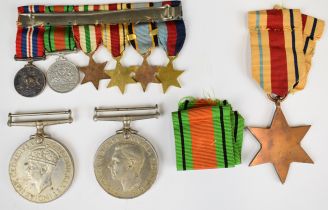 WW2 miniatures and three full sized medals awarded to Peter Harold Santley - Dilley or S Dilley