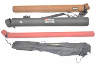 Four travel fishing rods including Sage GSP 570-3 Graphite 111B, Abu Diplomat amd Globe Trotta