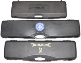 Three shotgun or rifle hard carry cases Browning, Bettinsoli and Huglu, largest 110cm long.