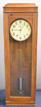 International Time Recording Co. London electric master clock with chrome pendulum bob, the