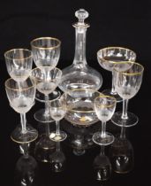 Ten pieces of Moser Royal pattern glassware including wine and champagne glasses, a decanter and a