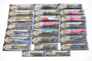 Approximately 23 large Tsunami sea / pike fishing lures, all in original packaging