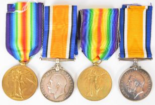 British Army WW1 two pairs of medals for the Royal Engineers, comprising War and Victory Medals