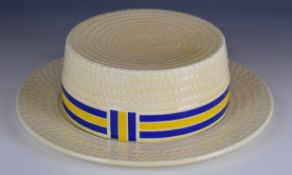 A and G Morten for Fieldings and Co 'Cheese Boater' novelty cheese dish in the shape of a hat with