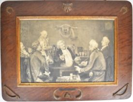 John A Lomax 'A Tale Of A Fox' black and white print in gilt decorated carved oak frame, 30 x 35cm