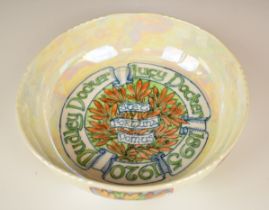 'Glasgow Girls' Arts & Crafts movement Art Deco porcelain marriage bowl by Ann Macbeth, of BSA