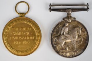 British Army WW1 medal pair comprising War Medal and Victory Medal named to 34834 Pte S A Dove-