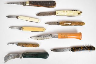 Eight pocket / folding knives including Opinel, Taylors Eye Witness and Redge, together with a