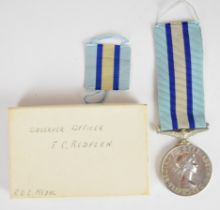 Royal Observer Corps Long Service and Good Conduct Medal named to Observer Officer FC Redfern,