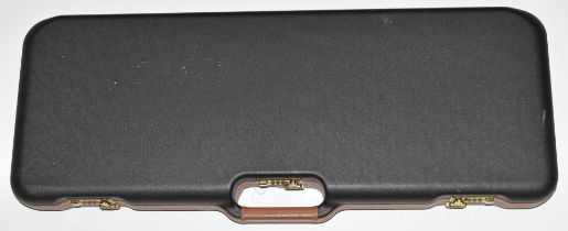 Blaser leather bound hard shotgun or rifle case with padded interior, code locks and instructions,