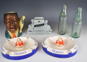 Two Carltonware advertising figural Shakespeare 'Flowers Keg Bitter' ashtrays, Martin Luther King