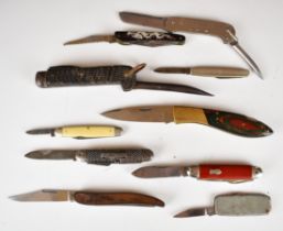 Eleven pocket / folding knives including clasp knife, Scout and Stag Ireland example etc., largest