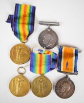 Five British Army WW1 medals comprising two War Medals named to 1382 Pte C G Davies and 3515 Pte H