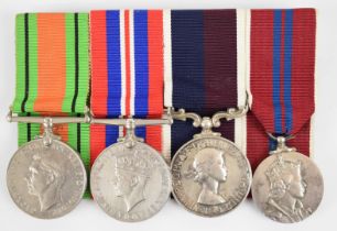Royal Air Force Long Service Medal named to 4637821 F.Sgt D.E. Dunn, R.A.F with Defence Medal, War