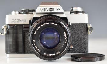 Minolta XG-M 35mm SLR camera, with Rokkor 50mm 1:1.7 lens