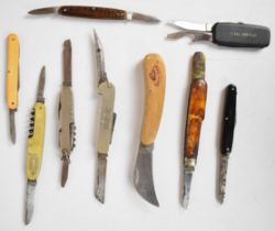 Eight pocket / folding knives including 'Girl Guides', Richartz and Calem Oporto, together with a