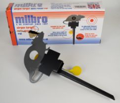 Milbro air rifle or pistol knock down rat target with auto reset, in original box.