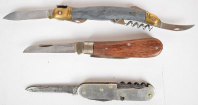 C Butler & Co multi blade pocket knife with six attachments, together with a Taylors Eye Witness
