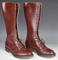Pair of Hawkins Footwear vintage brown eighteen hole Dr Martens style boots, size 10, probably