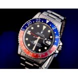 Rolex Oyster Perpetual GMT Master gentleman's automatic wristwatch ref. 16750 with date aperture,