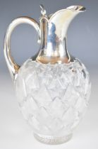 Mappin Brothers Victorian hallmarked silver mounted cut glass claret or similar jug, London 1898,