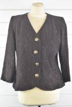 Vintage Yves Saint Laurent Variation ladies jacket in ruched fabric with three quarter sleeves and